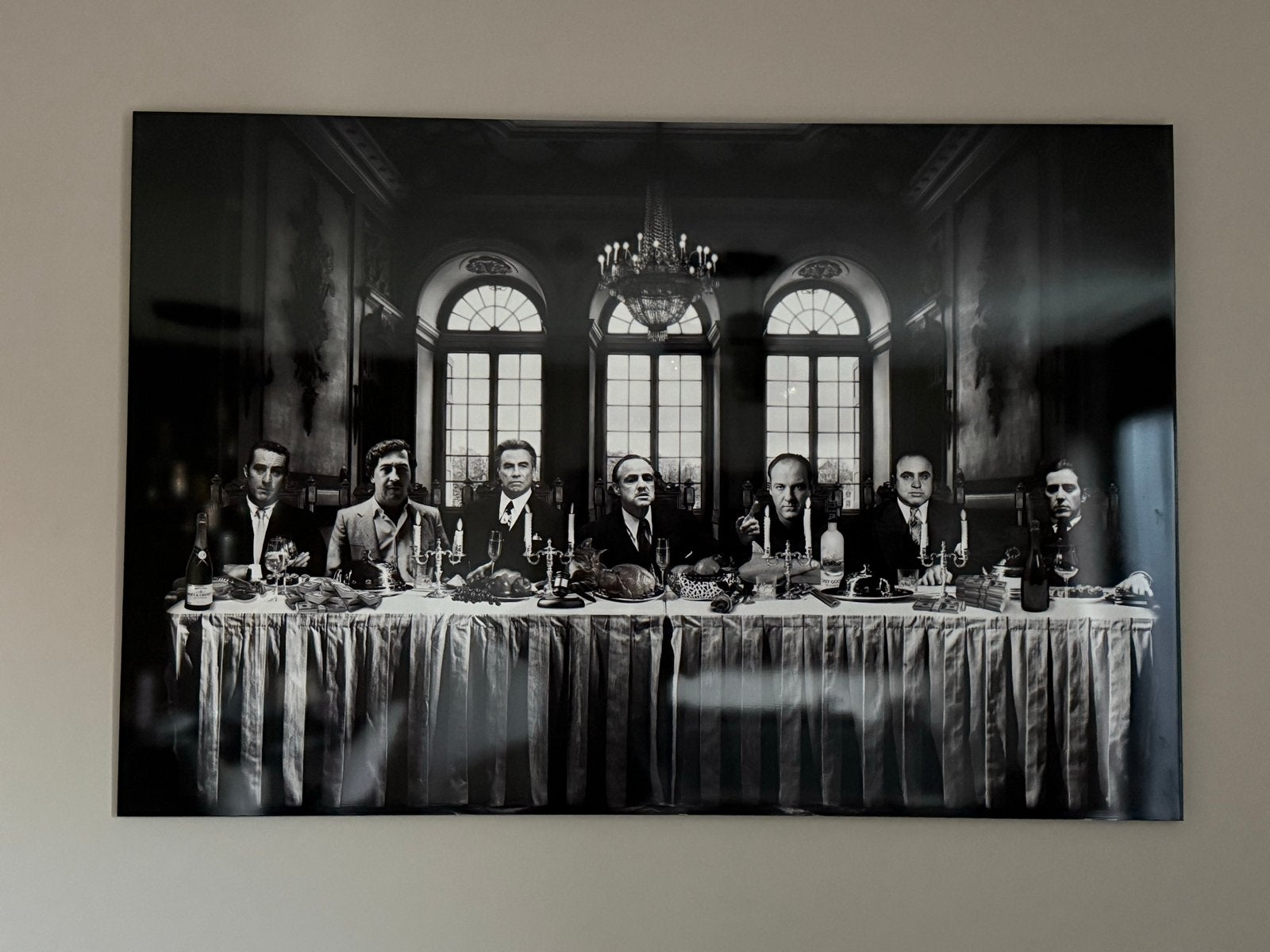 The Godfather 'Last Supper' Canvas Schilderij, Ophalen, Zo goed als nieuw, Schilderij, 100 tot 125 cm