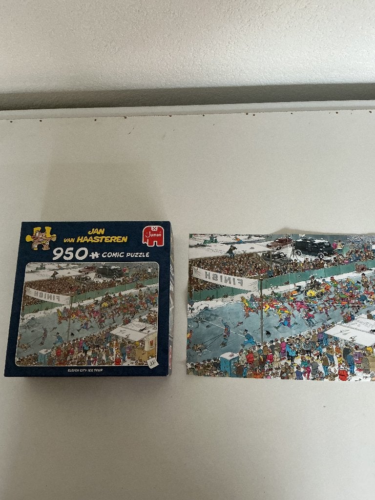 Jan van Haasteren puzzel - Elfstedentocht - 950 stukjes, Ophalen of Verzenden, 500 t/m 1500 stukjes, Zo goed als nieuw, Legpuzzel