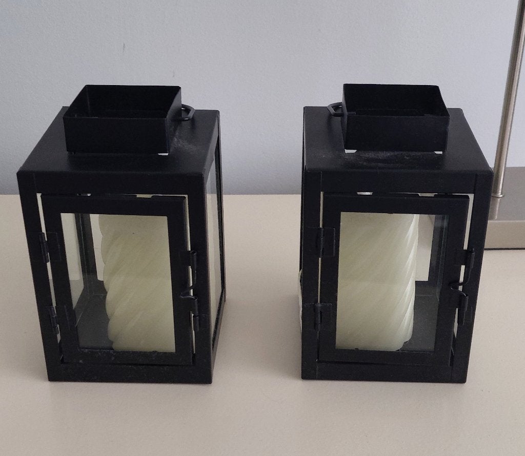Lantaarn 2x , 2x Ledkaars zgan, 3 led-lichten, Ophalen, Nieuw, Lantaarn