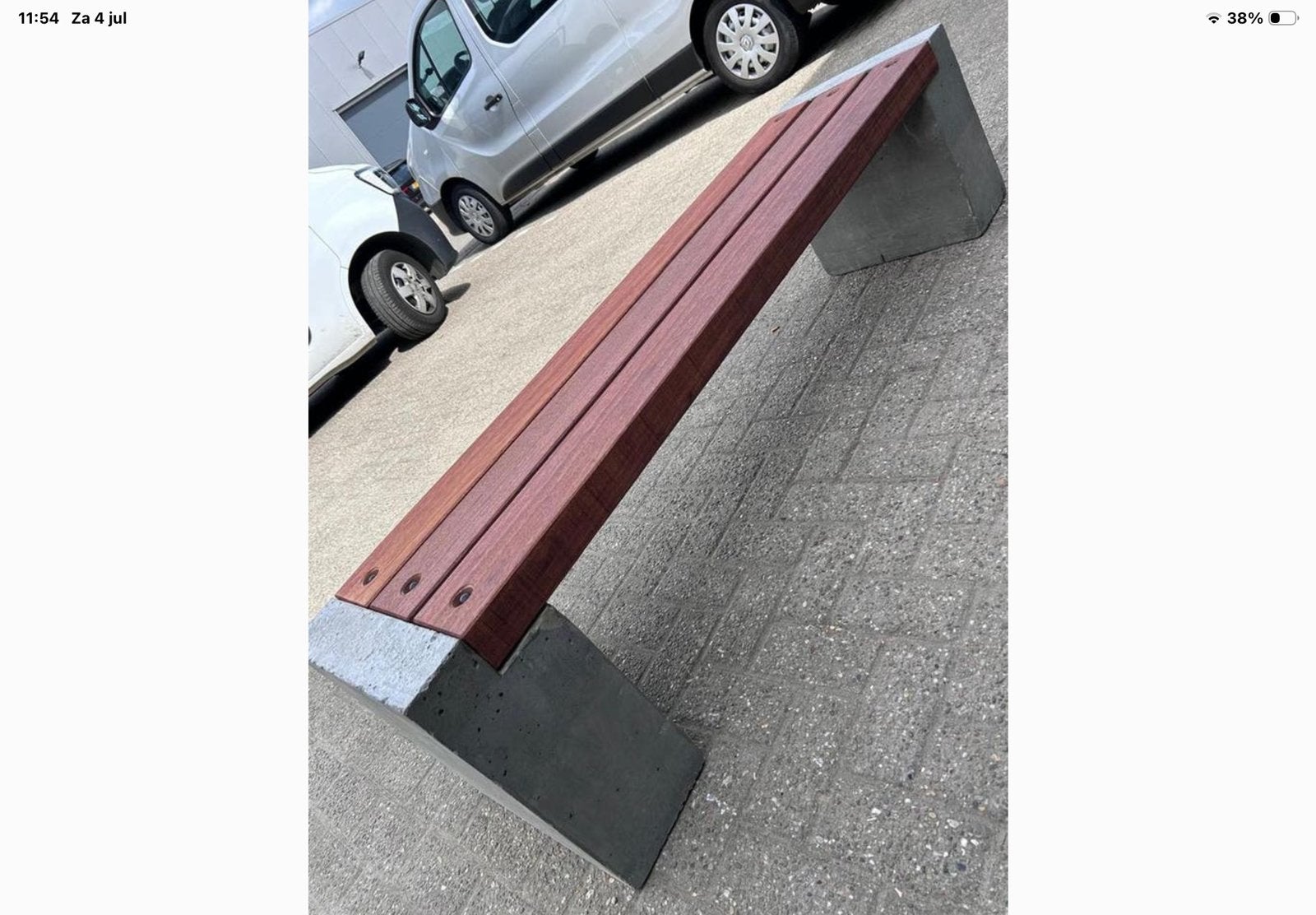 GEVRAAGD 2 gebruikte tuinbanken zoals afgebeeld op de foto., Ophalen, Gebruikt, Hout