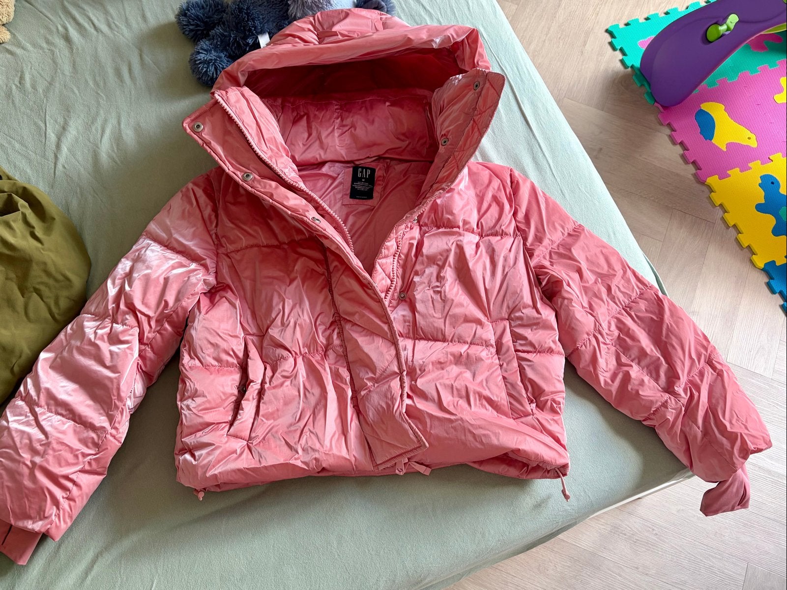 Pink GAP Puffer Jas Maat M, Ophalen, Zo goed als nieuw, Maat 38/40 (M), Roze