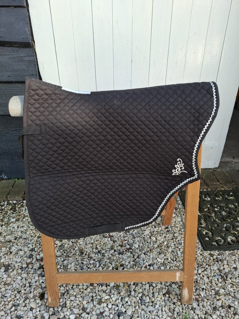 Sjabrak, zwart met zilveren bies en decoratie, merk Sefton, Dieren en Toebehoren, Gebruikt, Katoen, 0 g, Zwart