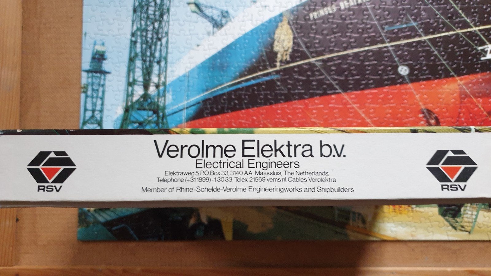 Verolme Elektra b.v. Puzzel - Prinses Beatrix Schip, Verzenden, 500 t/m 1500 stukjes, Gebruikt, Legpuzzel
