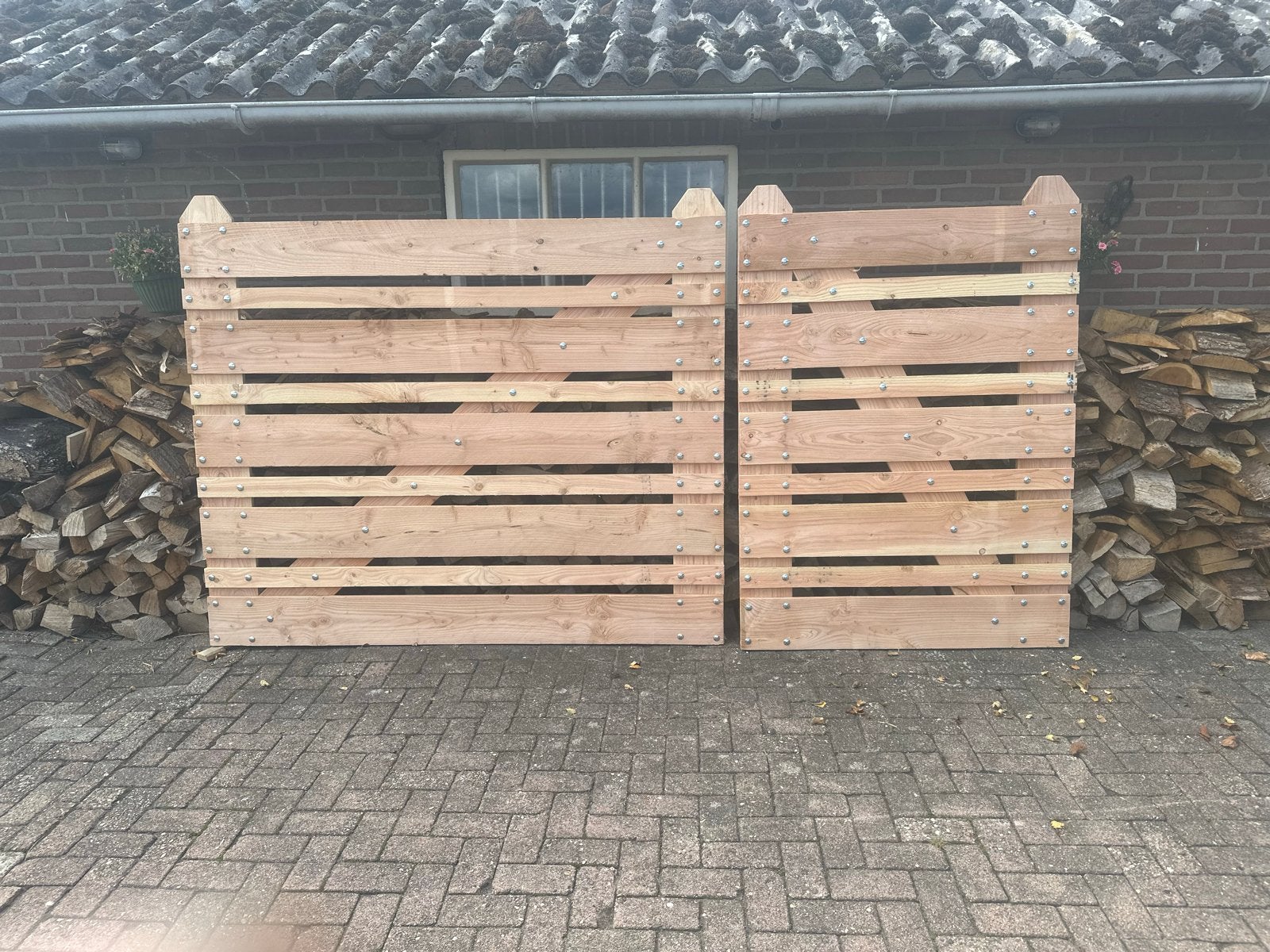 Houten tuinpoort / hekwerk - Diverse maten en uitvoeringen, Ophalen, Met poort, Nieuw, Tuinhek