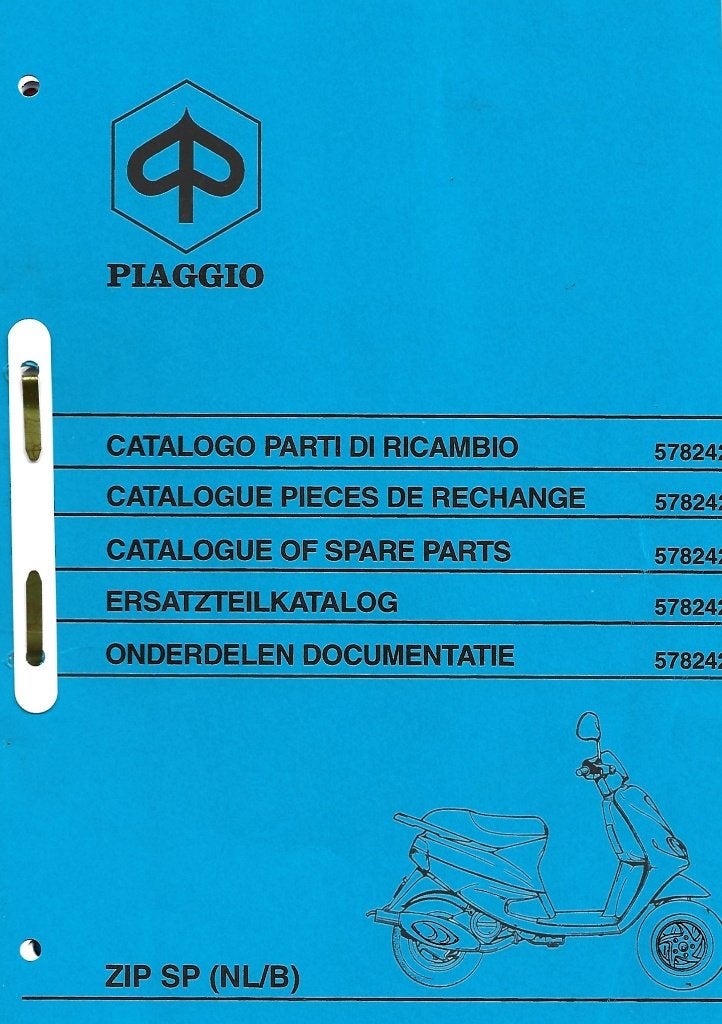 Vespa Piaggio Zip onderdelenboek (8012z), Fietsen en Brommers, Handleidingen en Instructieboekjes, Nieuw, Verzenden