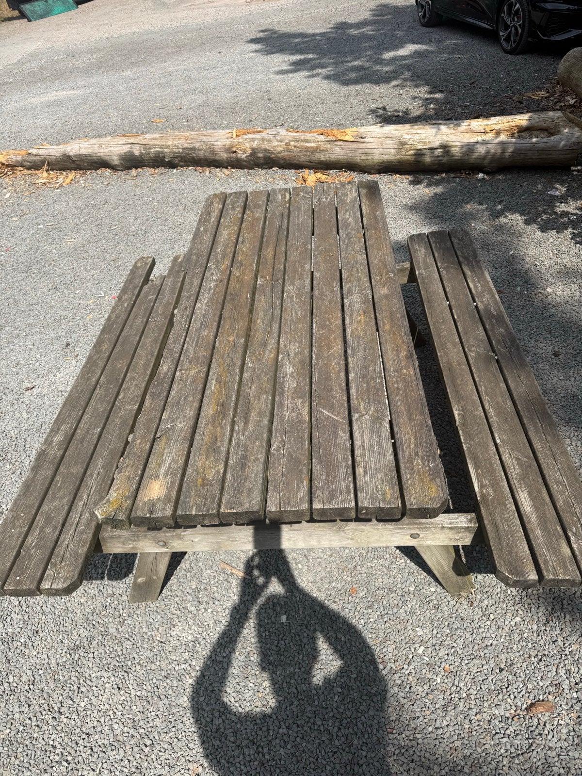 Houten picknicktafel voor buiten, Tuin en Terras, Ophalen, Gebruikt, Rechthoekig, Hout