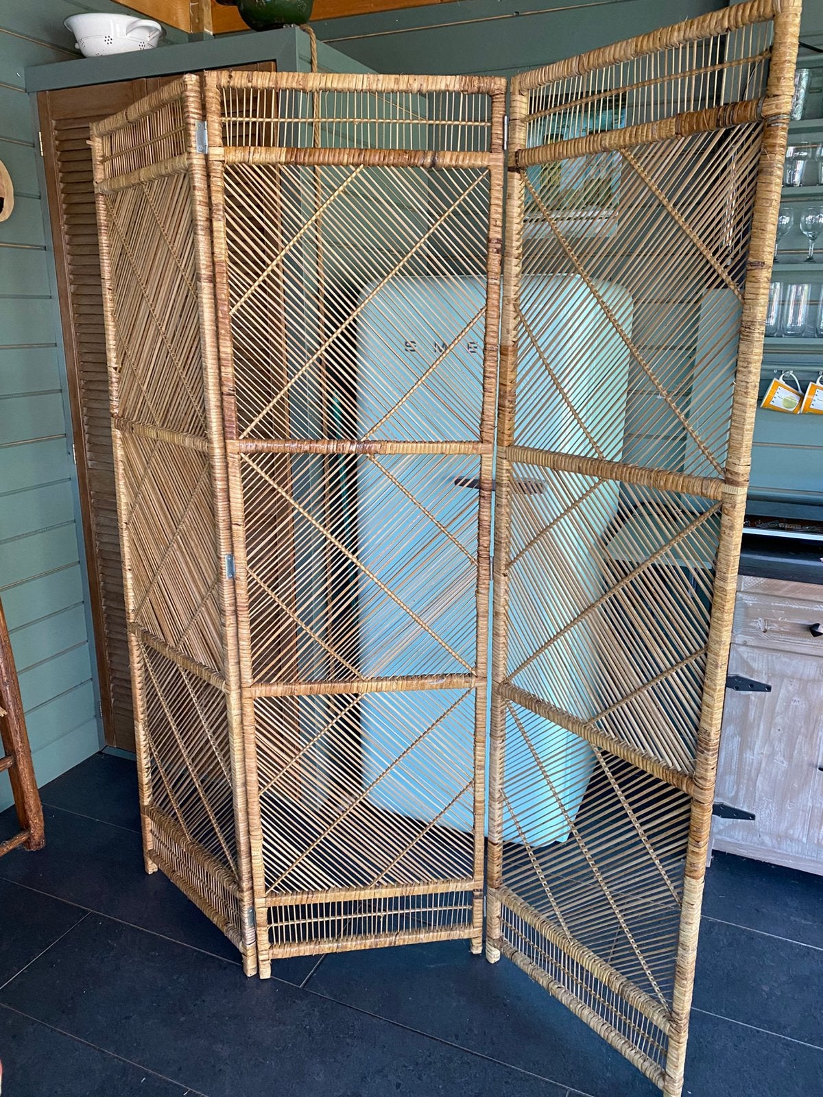Rotan kamerscherm zgan 180x150, Ophalen, Zo goed als nieuw