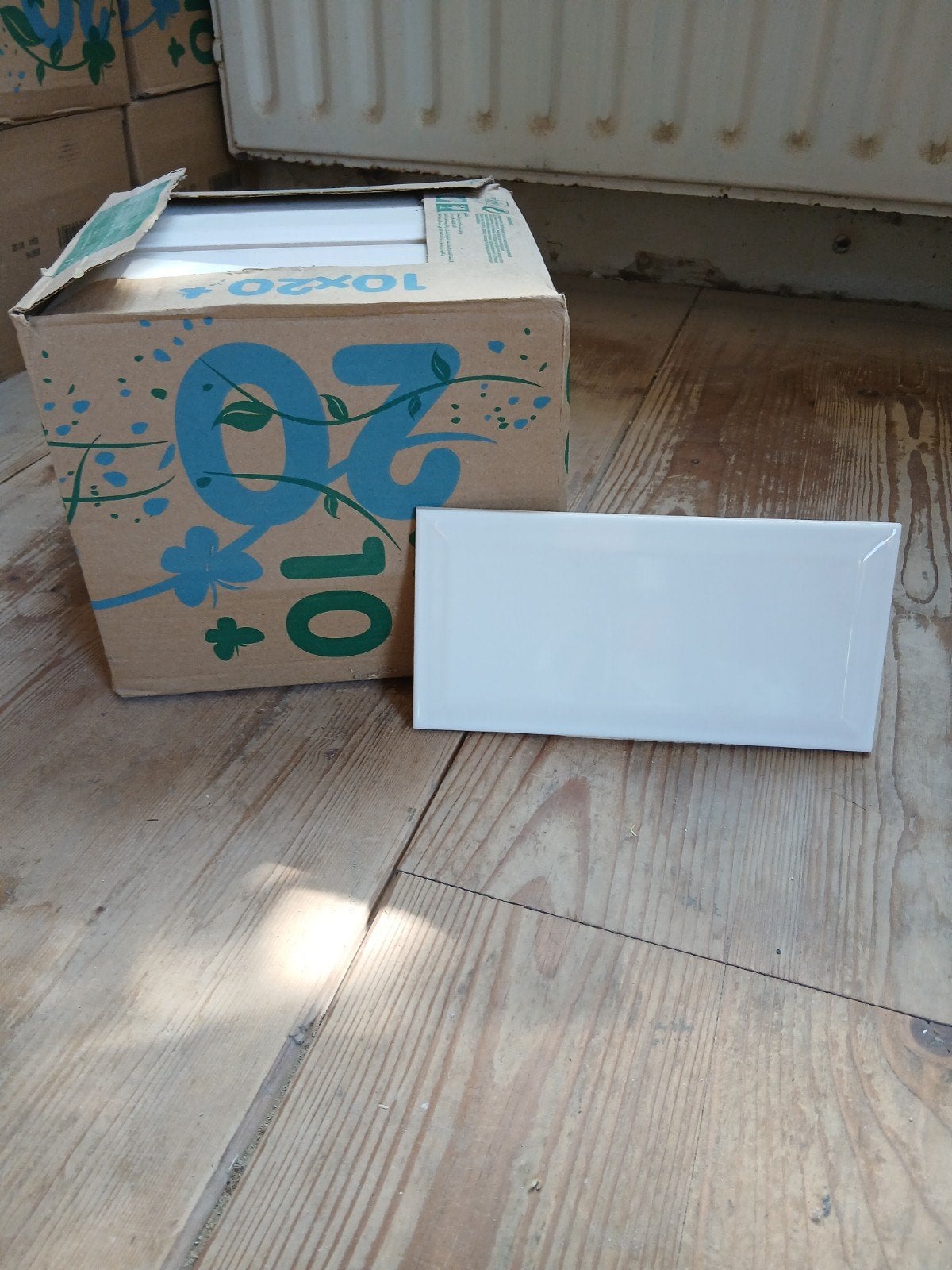 Metro tegels facet wit 10x20 cm - 15 m2, Ophalen, Nieuw, Minder dan 20 cm, 20 tot 40 cm