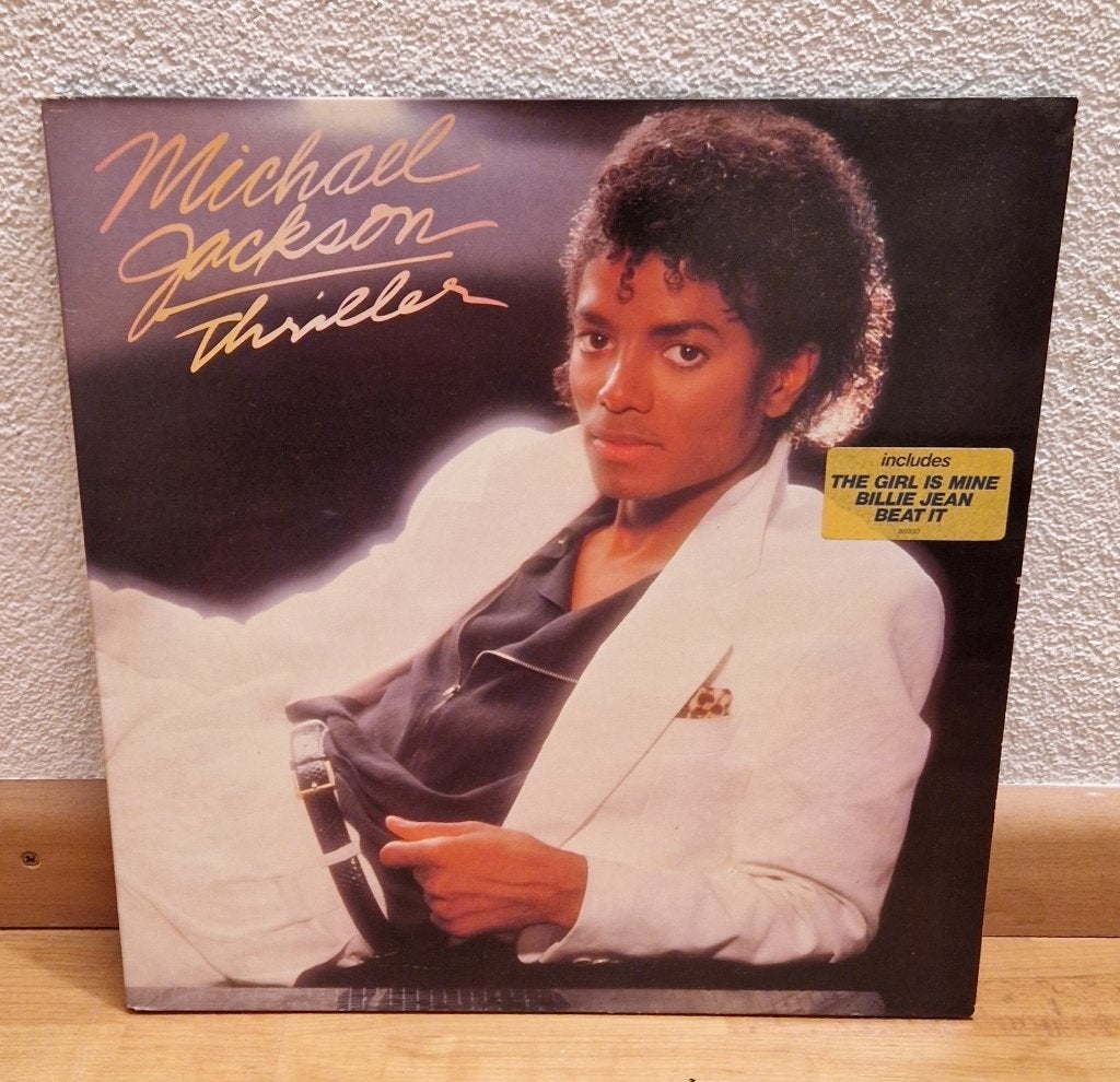 Michael Jackson - Thriller LP (1982) met Gele Sticker, Ophalen, LP, Gebruikt, Pop