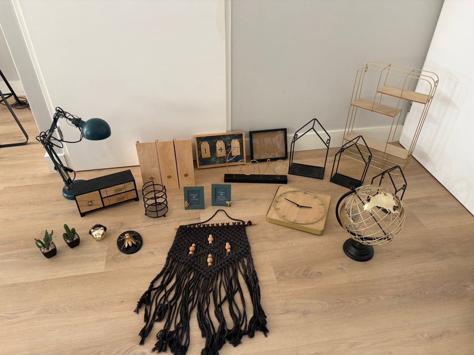 Woonaccessoires industrieel zwart goud. Tiener- Kinderkamer, Huis en Inrichting, Woonaccessoires | Overige, Ophalen, Nieuw