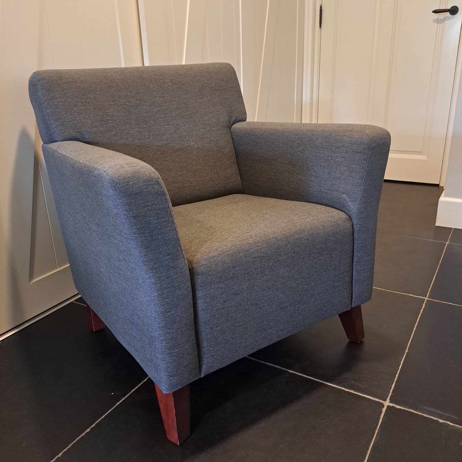 fauteuil grijs, Huis en Inrichting, Ophalen, Modern/landelijk, 75 tot 100 cm, Zo goed als nieuw