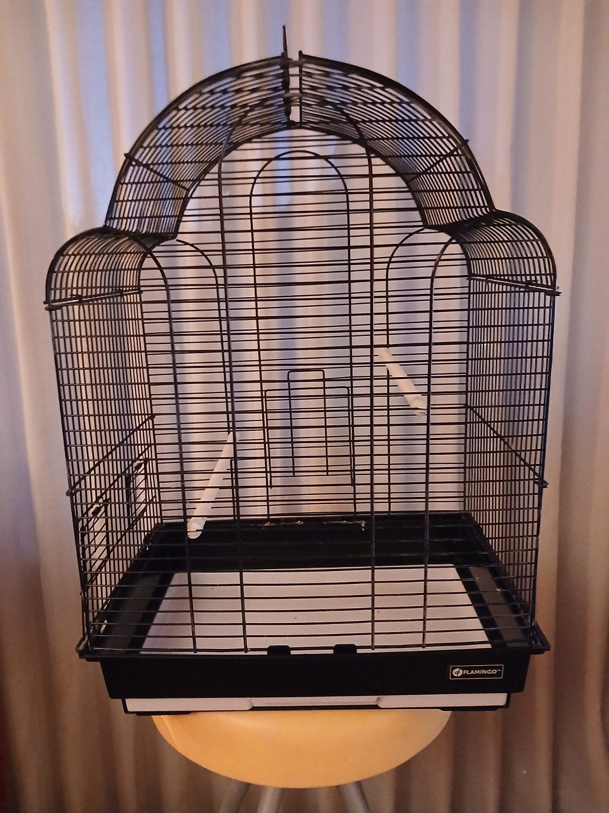 Vogelkooi zwart, Ophalen, Zo goed als nieuw, Metaal, Vogelkooi
