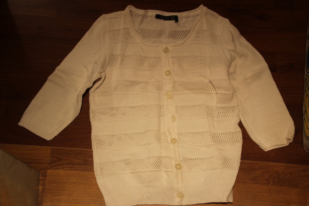 vest gebroken wit blu*el, Ophalen of Verzenden, Gedragen, Maat 38/40 (M), Wit