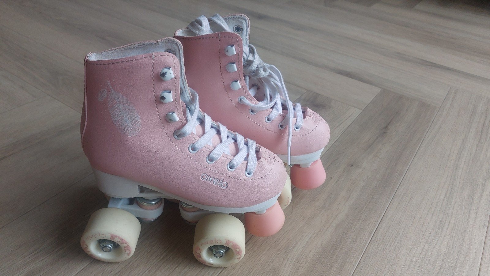Roze Oxelo rolschaatsen - Zo goed als nieuw, Ophalen of Verzenden, Gebruikt, Kinderen