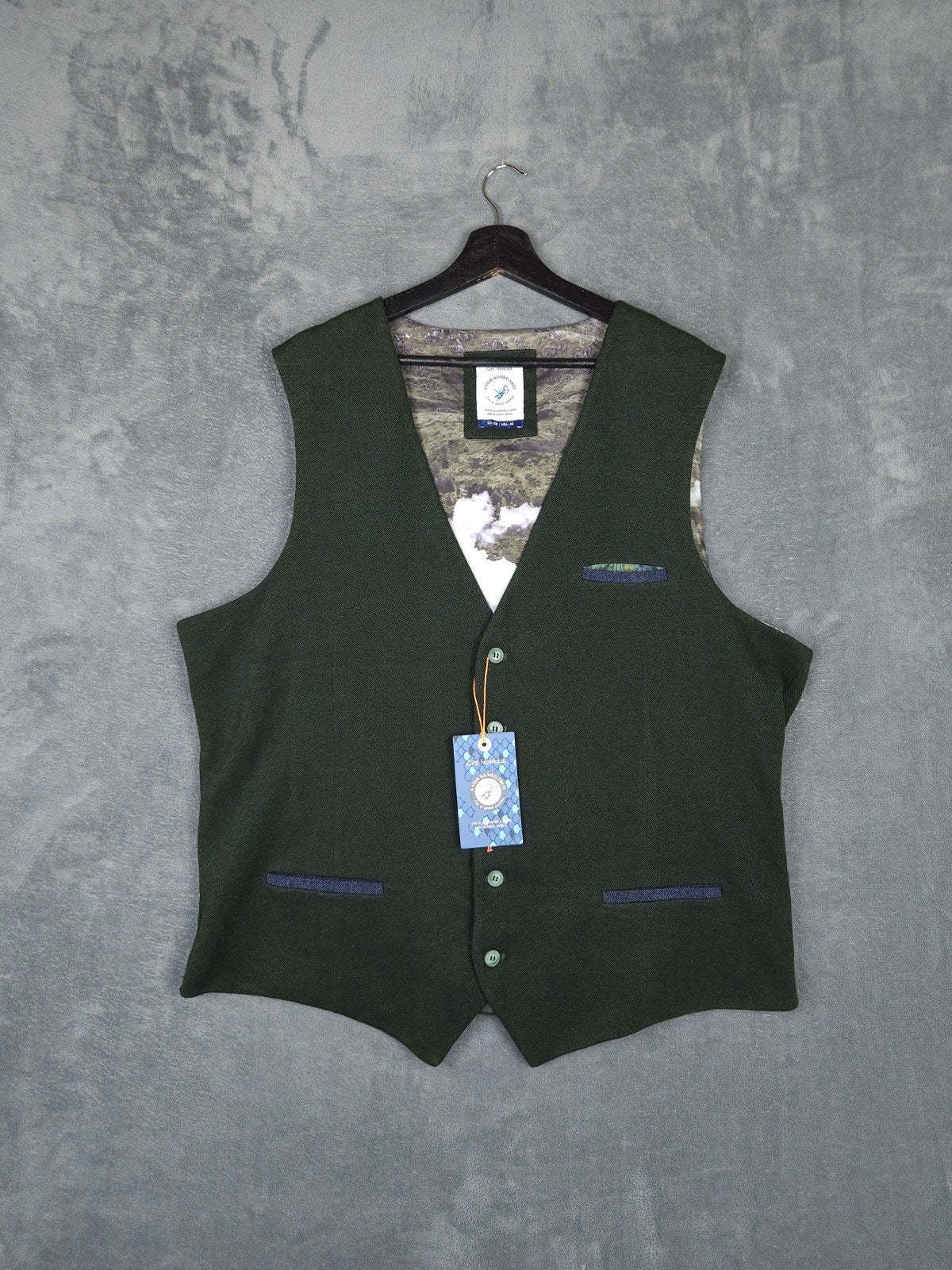 A Fish Named Fred Gilet Waistcoat Groen Pique 58, ., Ophalen of Verzenden, ., A fish named Fred