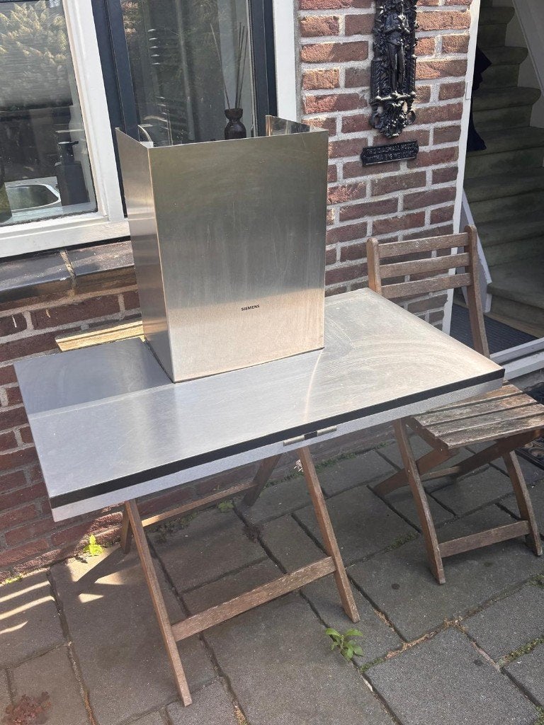 Siemens RVS afzuigkap, Witgoed en Apparatuur, Afzuigkappen, Ophalen, Gebruikt, Wandschouwkap, Motor