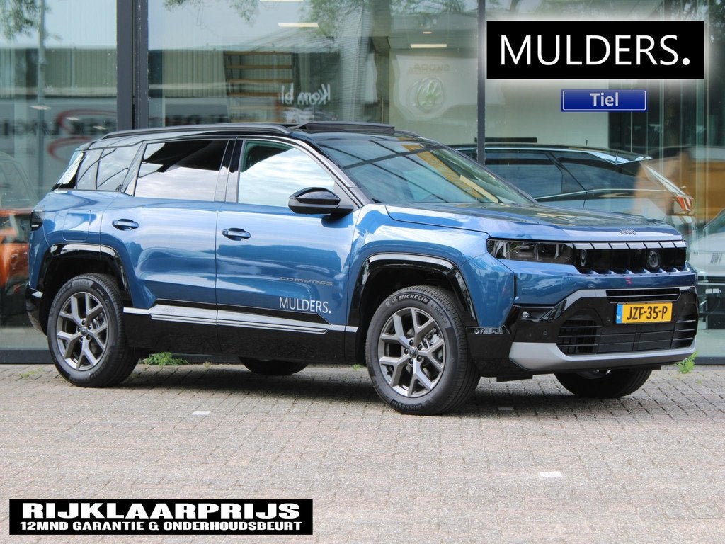 Jeep Compass 1.2 e-Hybrid First Edition | Navi / Panoramadak, Auto's, Jeep, Gebruikt, 1199 cc, Blauw, Bedrijf