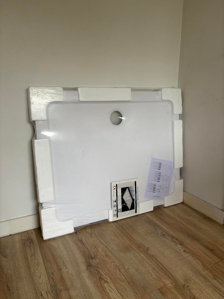Douchebak Polystone Wit 80x100 cm met Siphon, Ophalen, Nieuw