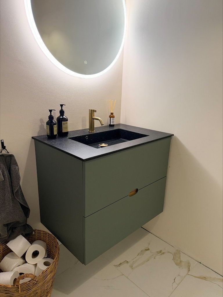 KVIK Ombra green - badmeubel - showroom aanbieding, Nieuw, Minder dan 100 cm, Wastafelkast, 50 tot 75 cm