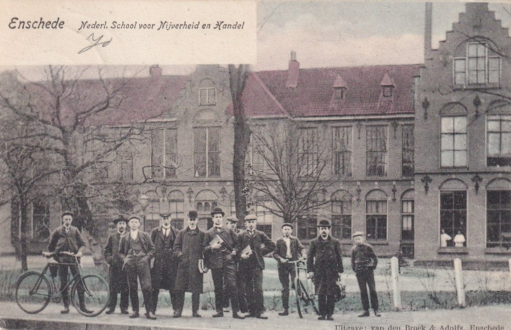 Enschede, School, Volk, 1909., Verzenden, Voor 1920, Gelopen, Overijssel