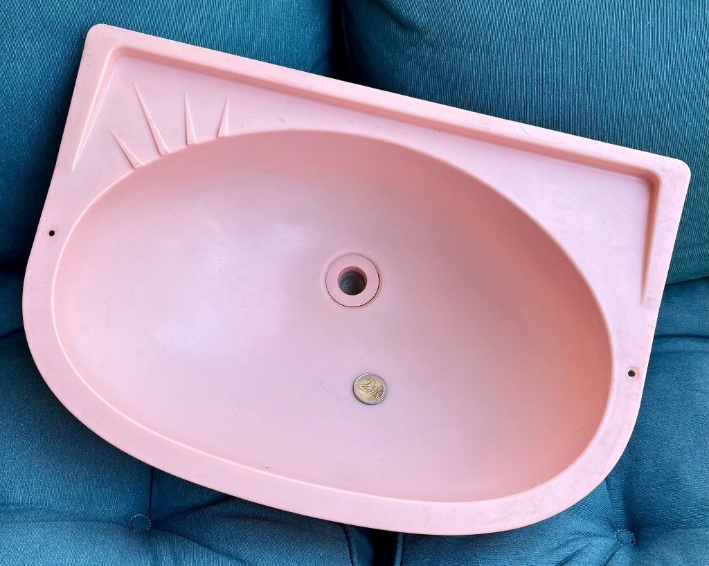 Vintage Roze Kunststof Wasbakje voor in Klassieke Camper, Ophalen of Verzenden, Zo goed als nieuw