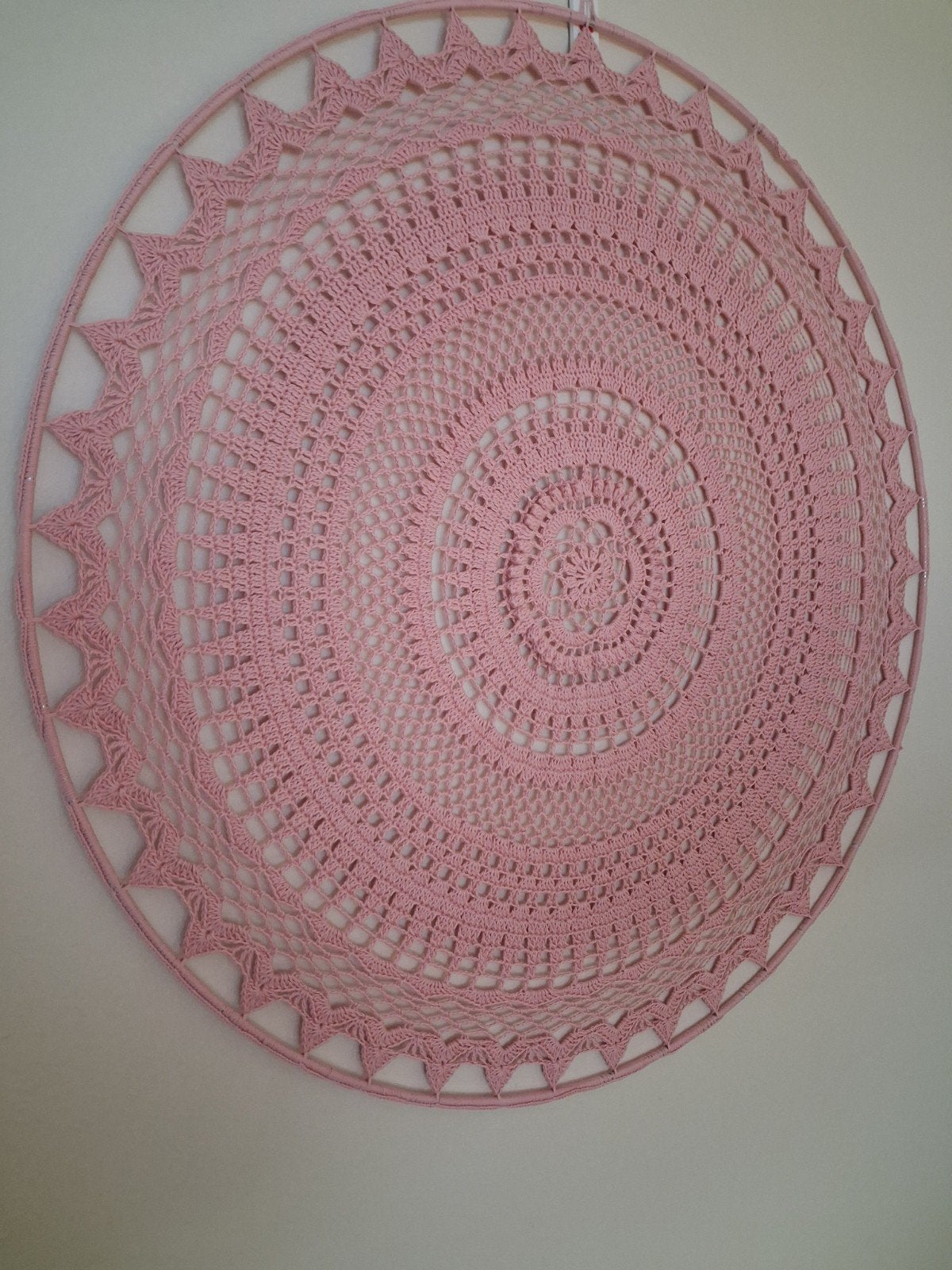 Gehaakte mandala - roze - 80 cm. -, Hobby en Vrije tijd, Ophalen, Nieuw, Haken, Overige typen