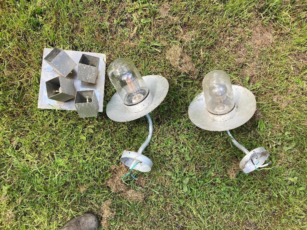2 Stallampen - boerderijlampen en 1 binnenlamp, Ophalen, Gebruikt, Wandlamp, Netvoeding