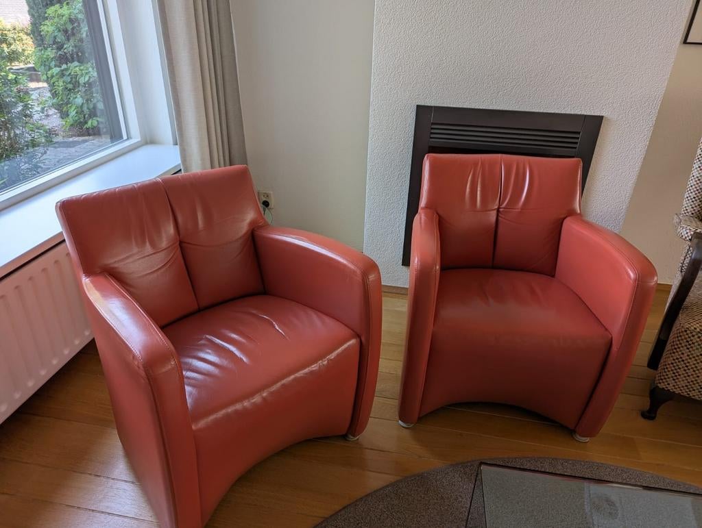 Leolux stoelen, Ophalen of Verzenden, Gebruikt, 75 tot 100 cm, Leer