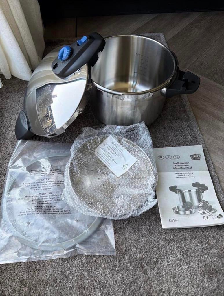 GSW Snelkookpan RVS - 6 lt Nieuw in verpakking, Ophalen of Verzenden, Zo goed als nieuw, Rond, Overige materialen