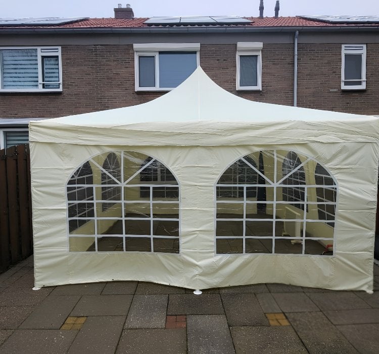 Partytent huren 4x4m | Incl. zijkanten | Voorhout, Ophalen, Gebruikt, Minder dan 4 meter, Pagodetent