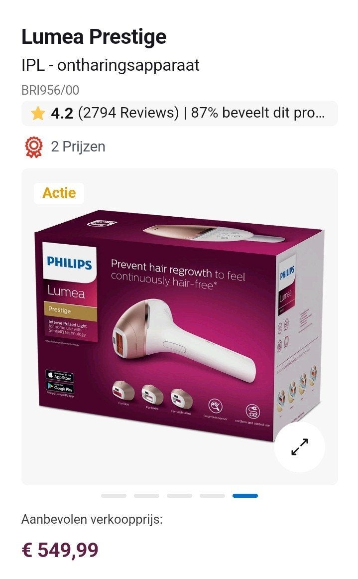 Philips Lumea Prestige 9000 series Ongebruikt, Ophalen of Verzenden, Scheren en Epileren