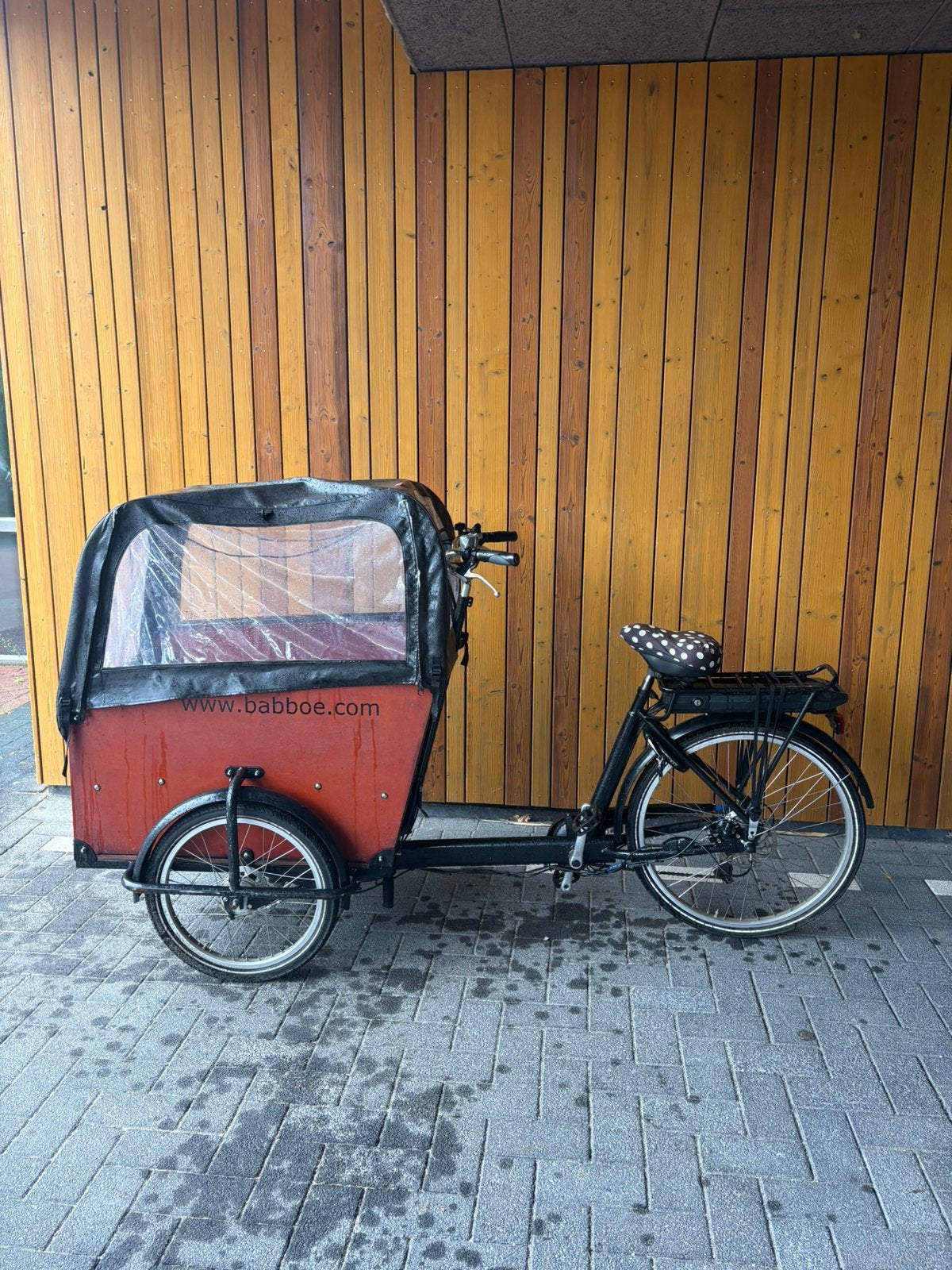 Elektrische bakfiets Babboe Big E incl. extra's (opknapper), 4 kinderen of meer, Gebruikt, Huif, Schijfrem