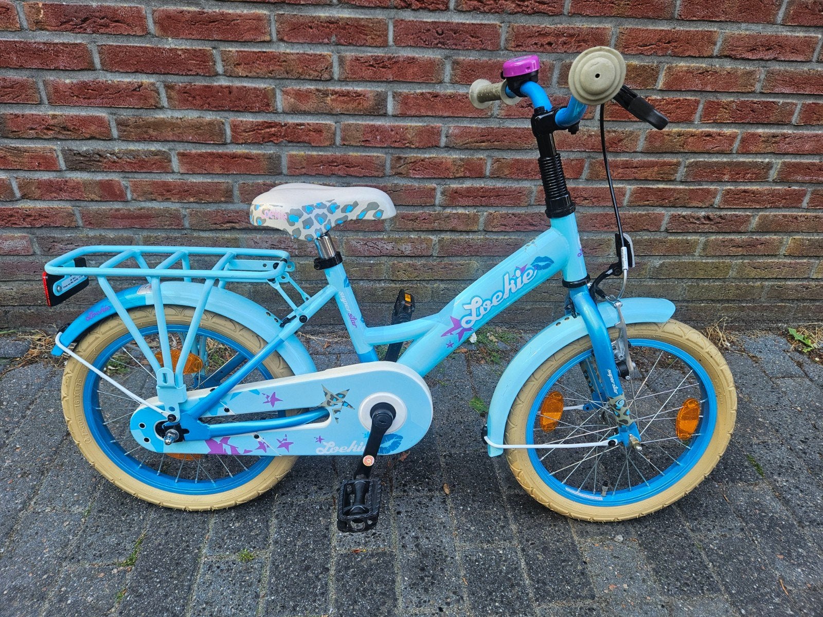 Loekie superstar 16 inch meisjesfiets kinderfiets, Ophalen, Terugtraprem, Loekie, 16 tot 20 inch