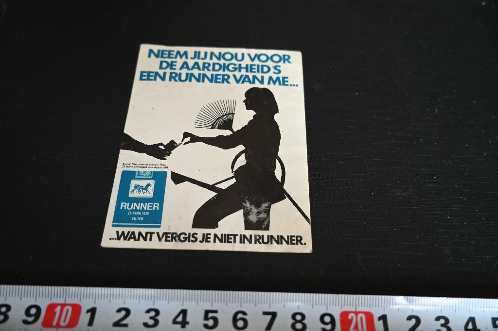 sticker RUNNER  sigaretten 25 king size filter, Ophalen, Zo goed als nieuw