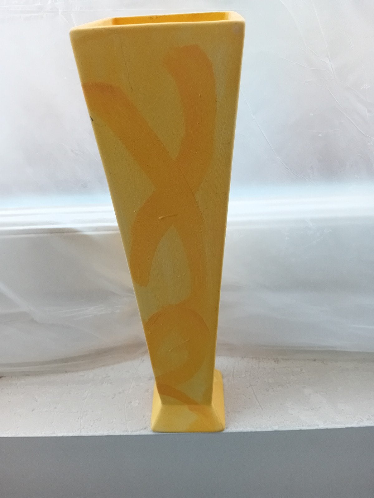 gele vaas 30 cm hoog, Ophalen