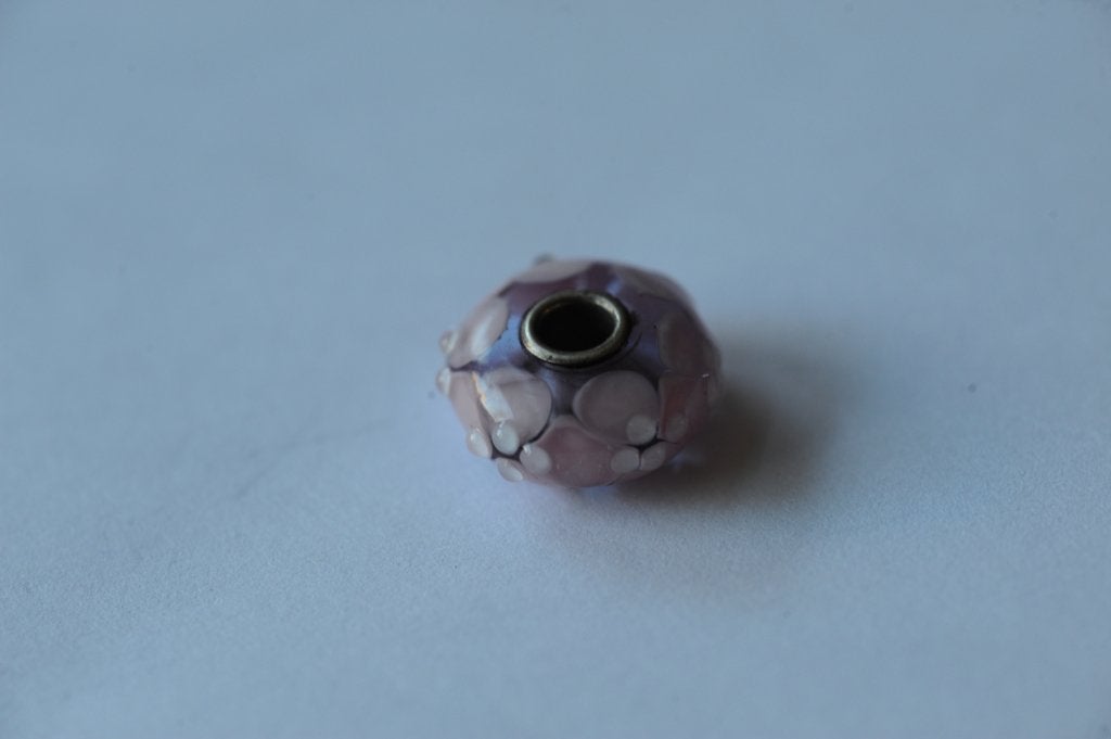 Trollbeads. Glass. Pink bud bead., Sieraden, Tassen en Uiterlijk, Armbanden, Ophalen, Zo goed als nieuw, Roze, Zilver