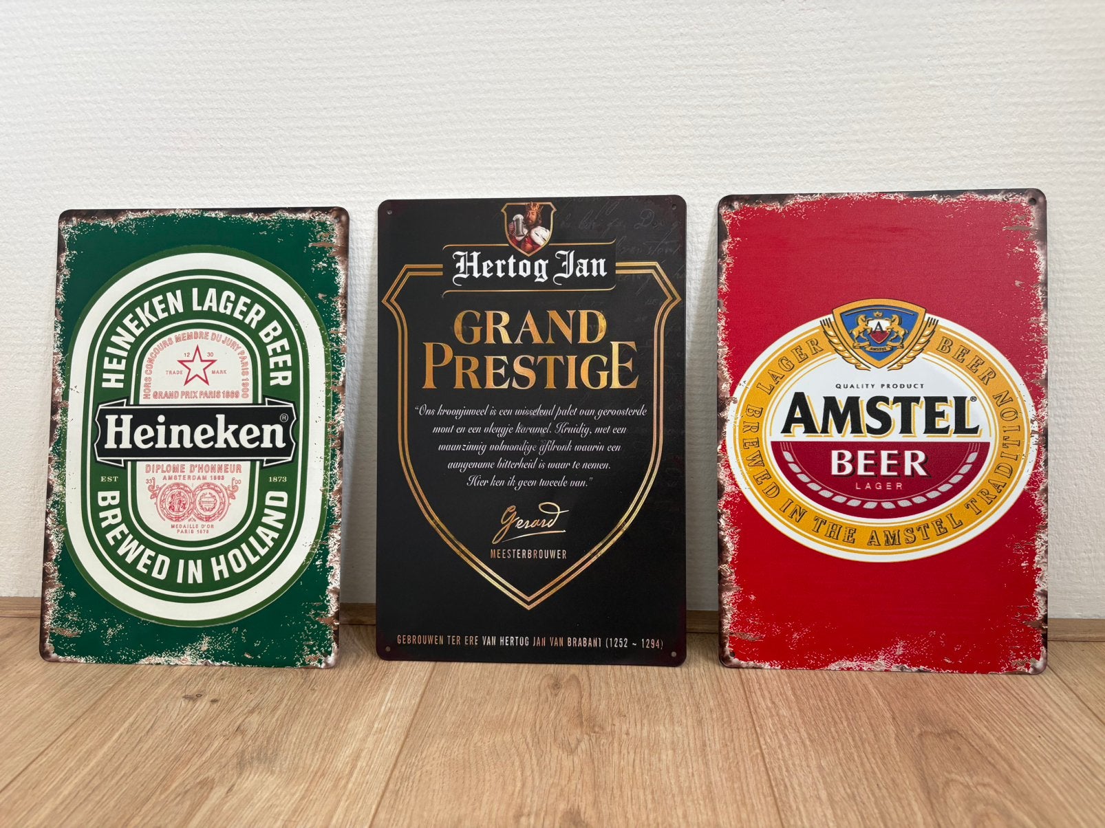 6 Prachtige vintage reclameborden, Ophalen of Verzenden, Zo goed als nieuw, Reclamebord