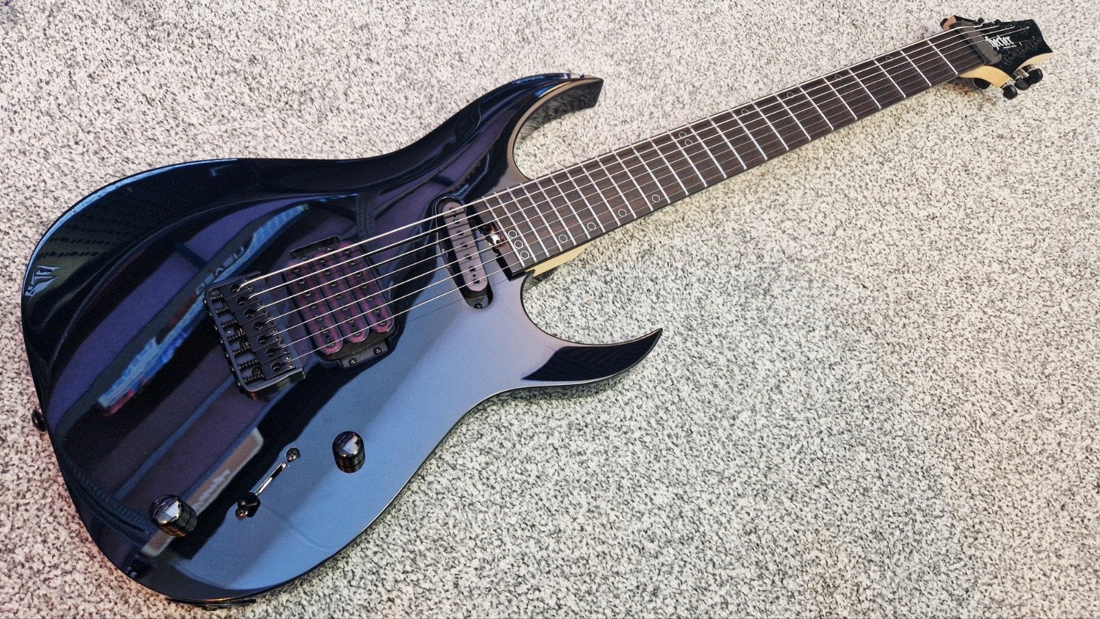 Schecter Sunset 7 Triad 7-snarige baritone gitaar zgan, Ophalen, Zo goed als nieuw, Solid body