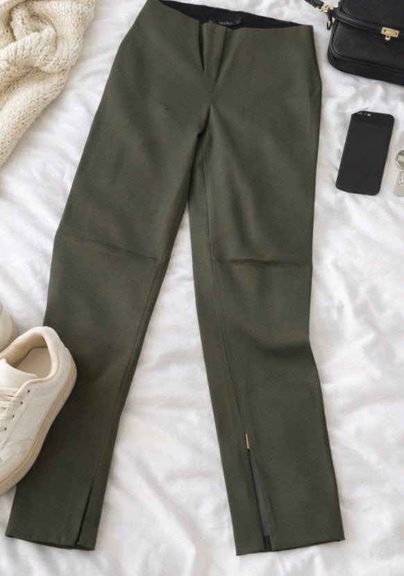 Zara pu leren kaki legging nieuw maat S, Zara, Nieuw, Ophalen of Verzenden, Lang