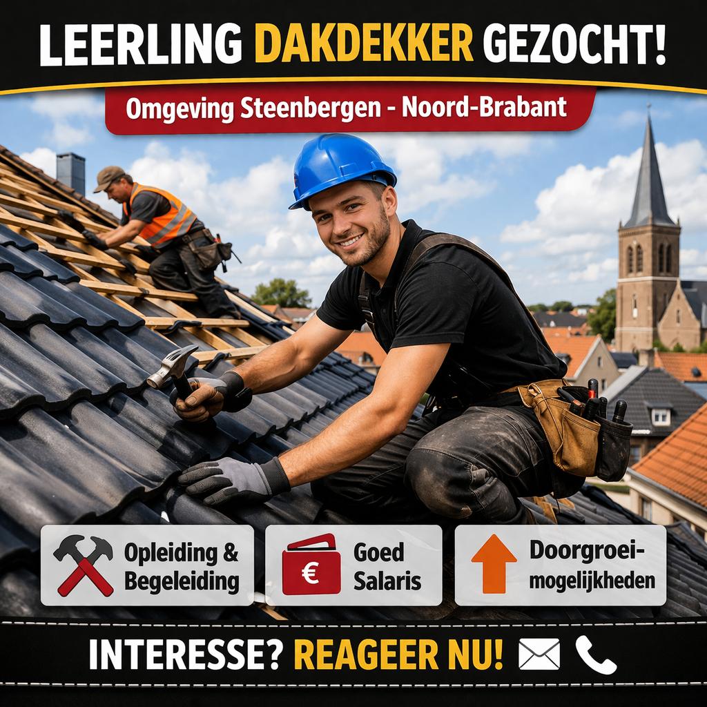Leerling Dakdekker Gezocht | Regio Steenbergen Noord Brabant, Vacatures, Vacatures | Overige Vacatures, Overige niveaus, Starter