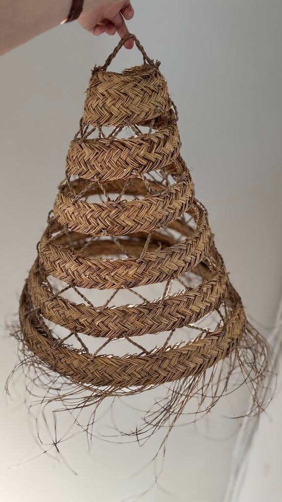 Bohemian lampenkap van gevlochten natuurlijke vezels, Ophalen, Zo goed als nieuw