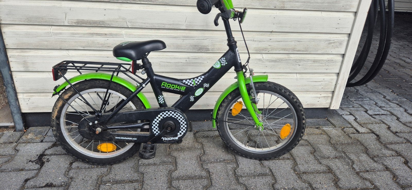 Rookie kinderfiets 16 inch - Zwart/Groen, Fietsen en Brommers, Ophalen