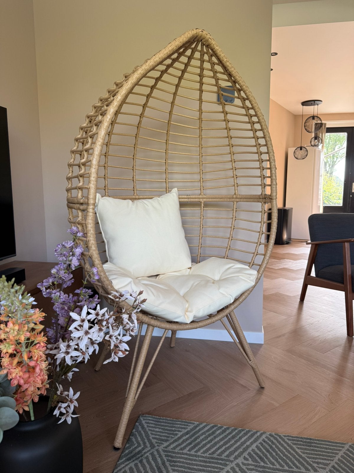 🌿 Rotan ei-stoel (eggchair), Ophalen, Overige kleuren, Riet of Rotan, Zo goed als nieuw