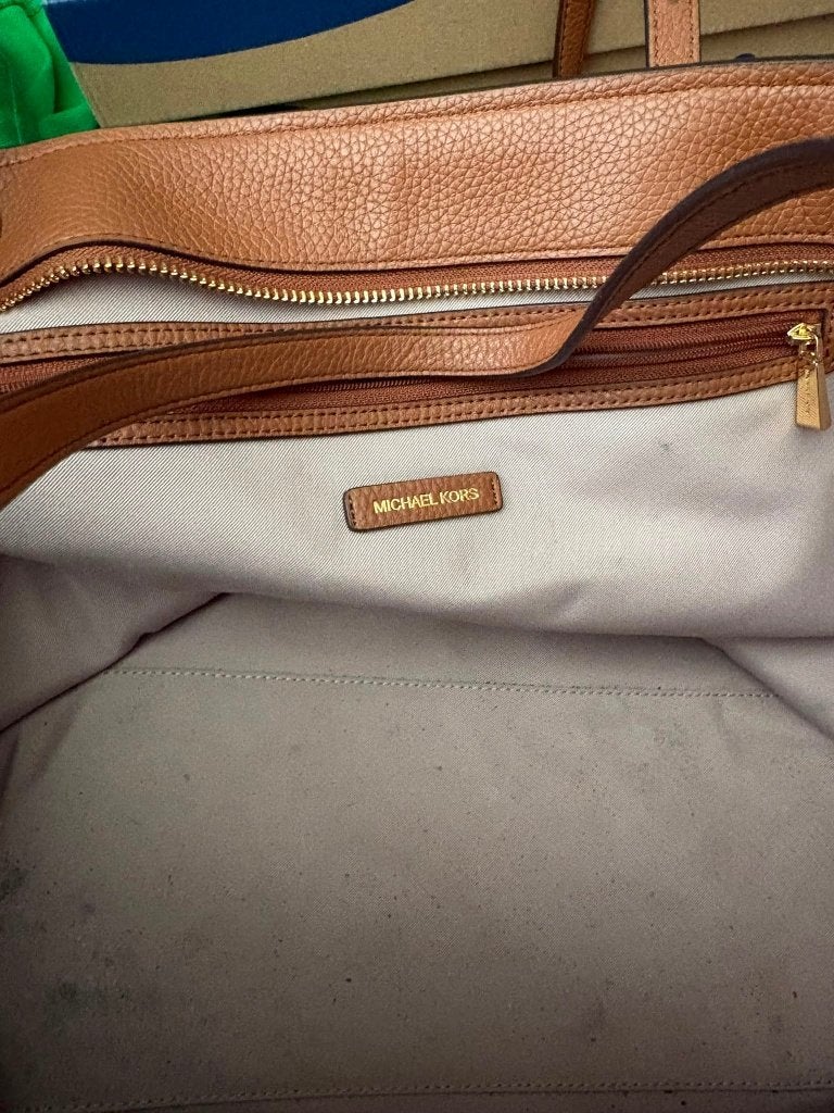 Micael kors tas vrouwentas/mannentas, Ophalen of Verzenden, Zo goed als nieuw, Bruin, Handtas