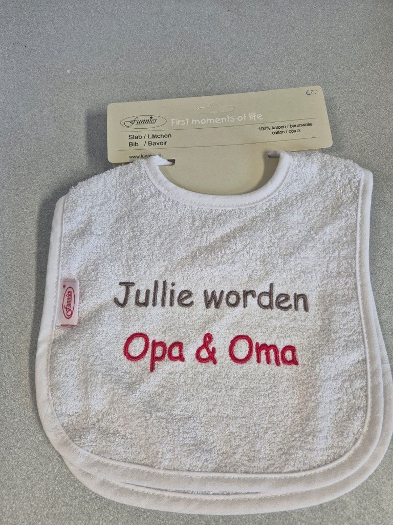 Funnies slab 'Jullie worden Opa & Oma', Ophalen, Nieuw, Slab, Overige merken