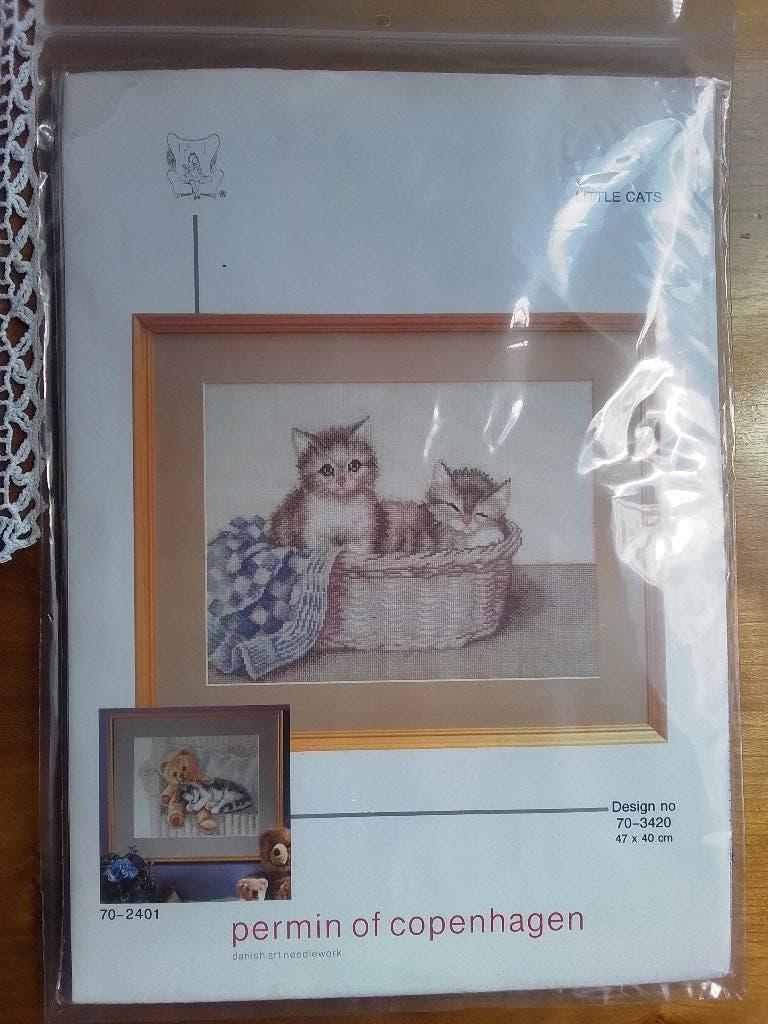 Borduurpakket " Little Cats" van Permin, Ophalen of Verzenden, Nieuw, Borduurpakket