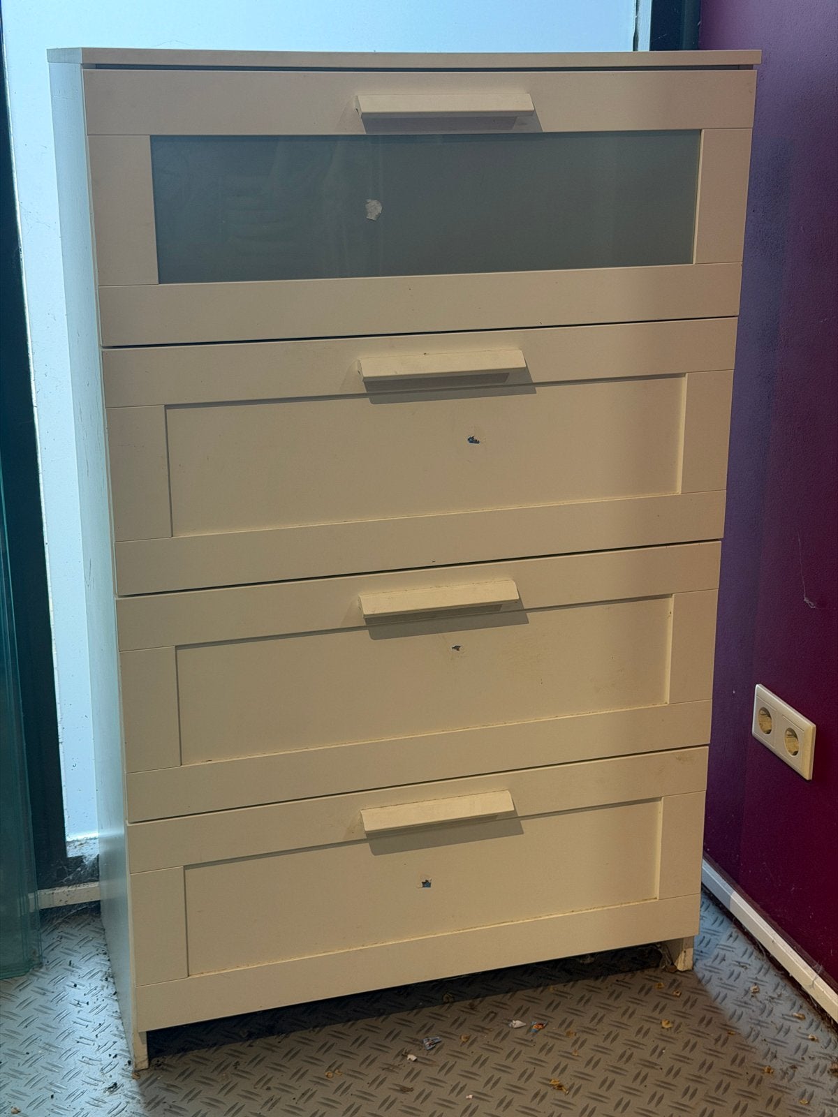IKEA BRIMNES ladekast met 4 lades - 78x124 cm, Huis en Inrichting, Kasten | Ladekasten, Ophalen, Gebruikt, 100 tot 150 cm, 50 tot 100 cm