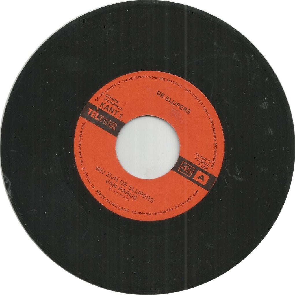 De Slijpers : Wij zijn de slijpers van Parijs (1980) ORANJE, Fotohoes, 7 inch, Ophalen of Verzenden, Zo goed als nieuw
