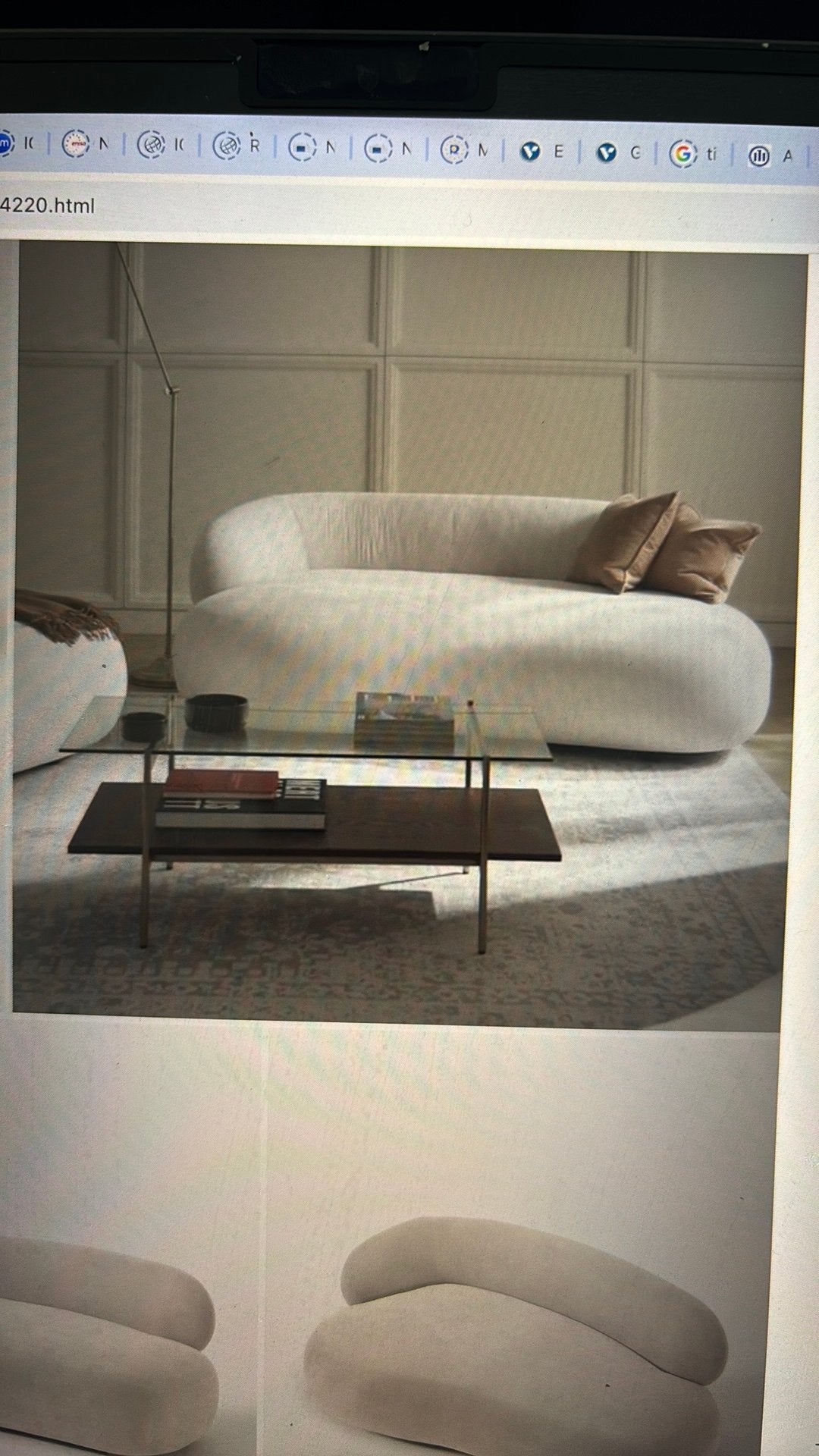 Cream white Westwing Alba sofa snd footrest, Huis en Inrichting, Banken | Bankstellen, Ophalen, Zo goed als nieuw