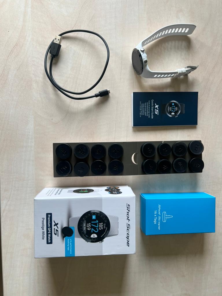 Shot Scope X5 Premium GPS Horloge - Wit, Afstand, Zwart, Ophalen of Verzenden, Zo goed als nieuw